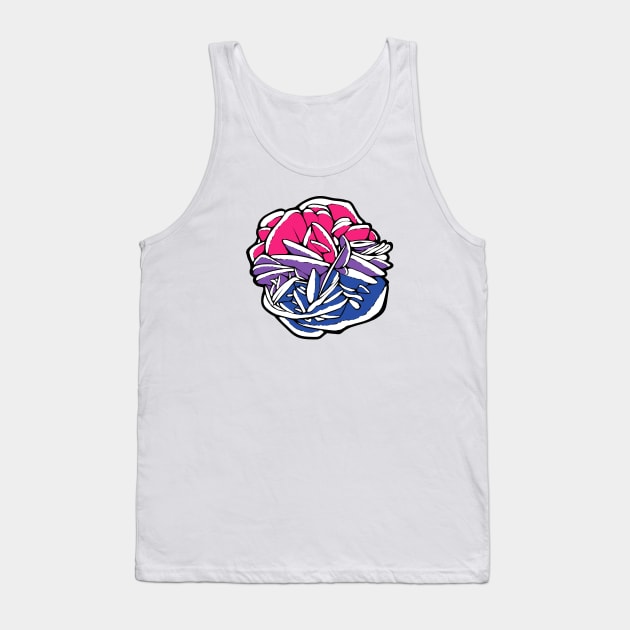 Bisexual Pride Flag Desert Rose Mineral Mineralogy Geology Tank Top by Palaeoiris